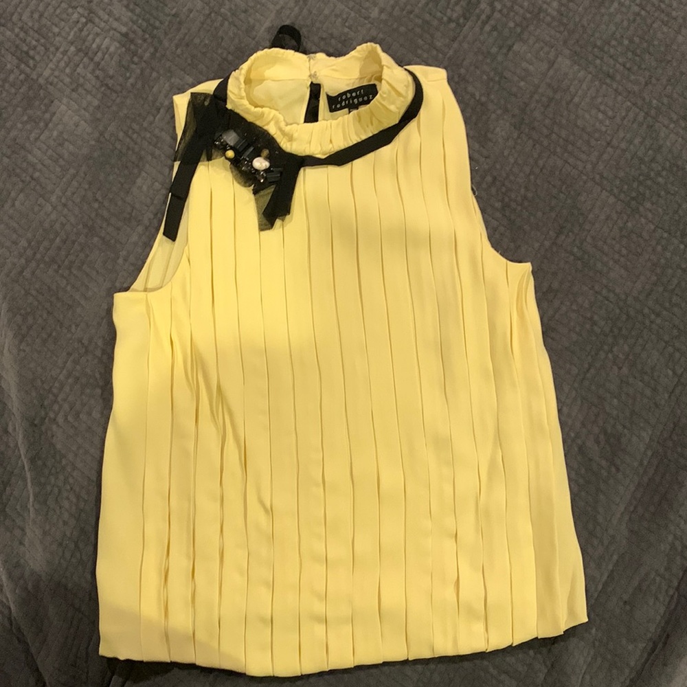 Robert Rodriguez sleeveless blouse with jewel detail.